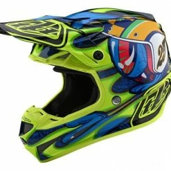 Troy Lee Designs Troy Lee Design SE4 Composite Fullface Avec-casque Gr. XL Eyeball Navy/jaune